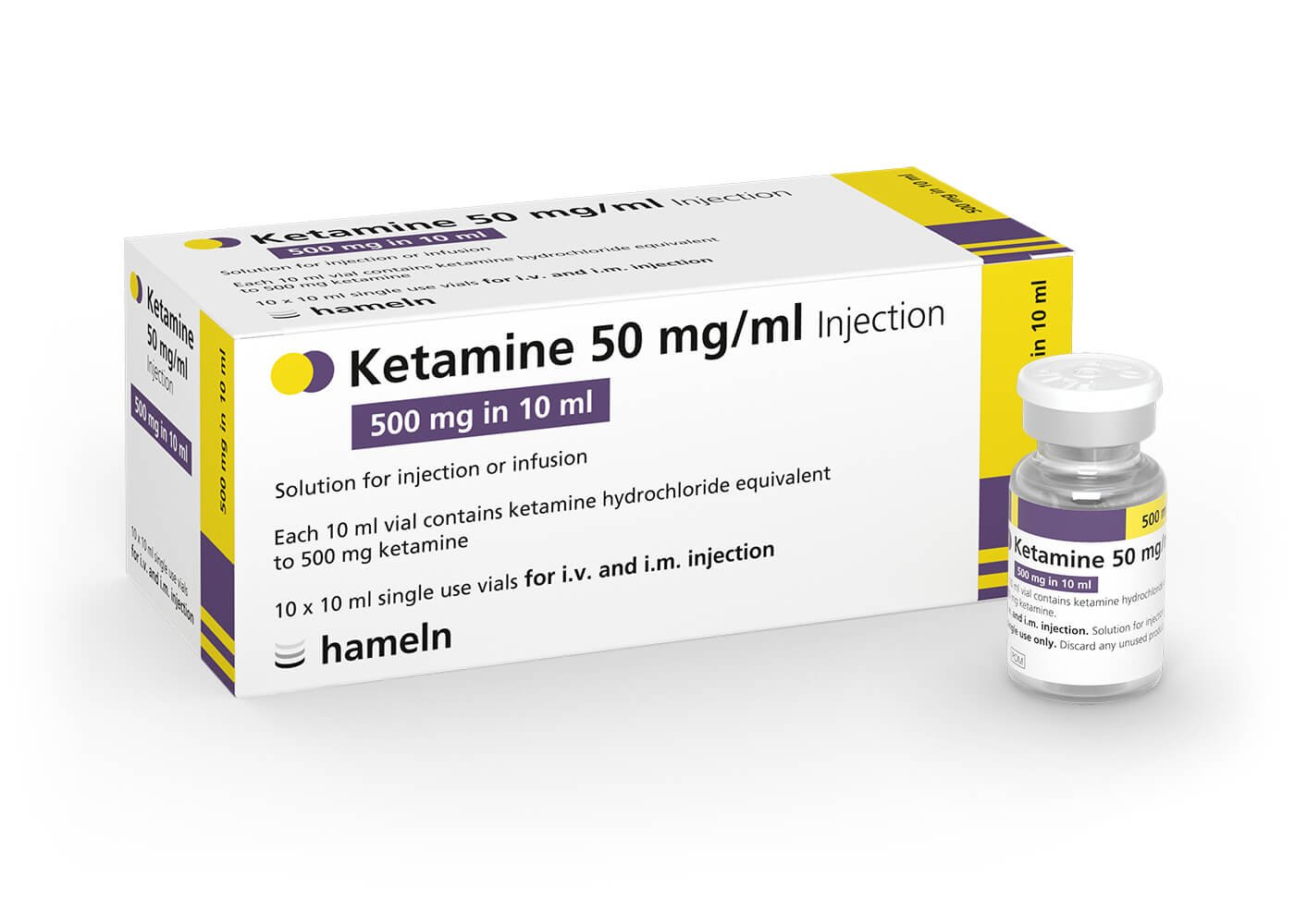 Ketamine 50 mg / ml ampoule inj